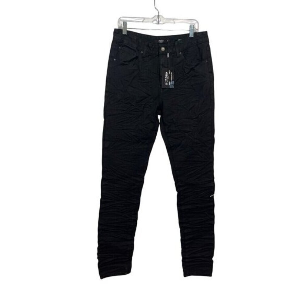 NWT Jaded London Black Coated Stacked  Straight Leg  Jeans Men's Size 32x32